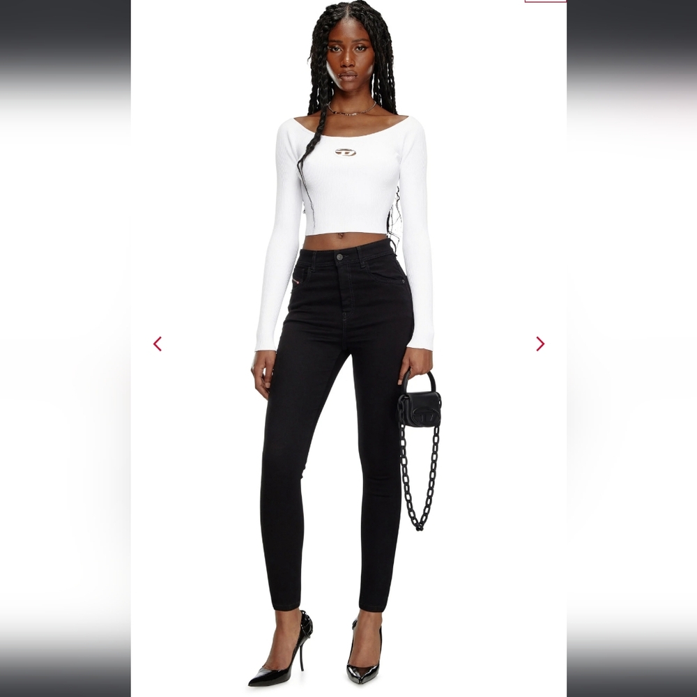 Diesel Women's High Rise Black Skinny Jeans